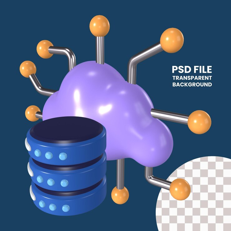PSD icono de ilustración 3d de grandes datos