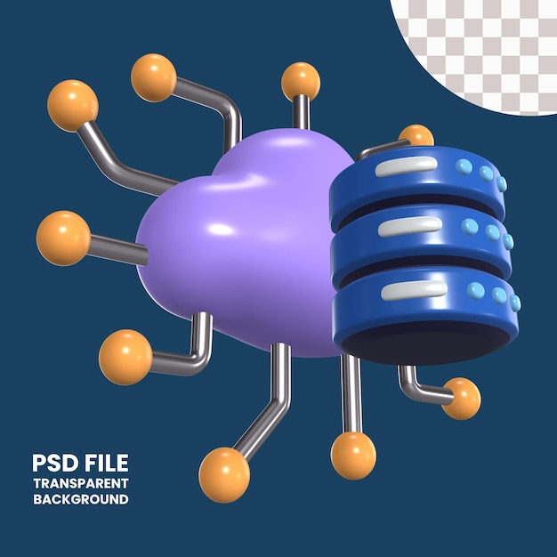 Icono de ilustración 3D de grandes datos