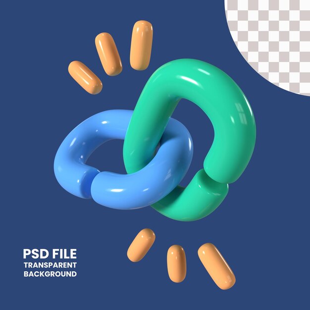 Icono de ilustración 3D de hipervínculo