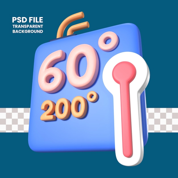 PSD icono de ilustración 3d de hotbed y hotend