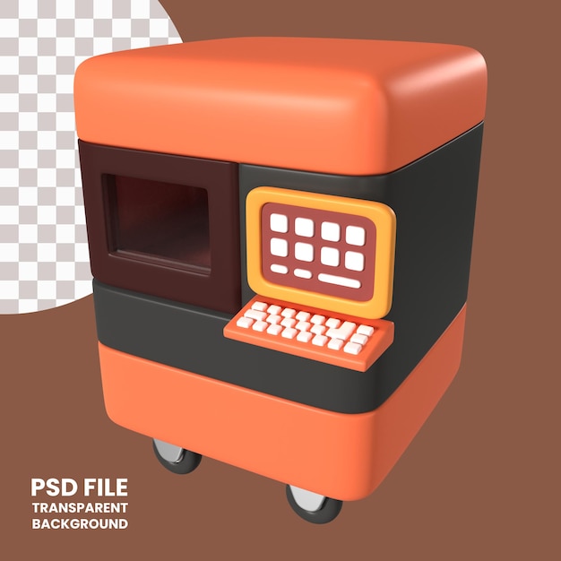 PSD icono de ilustración 3d de impresora sls 3d