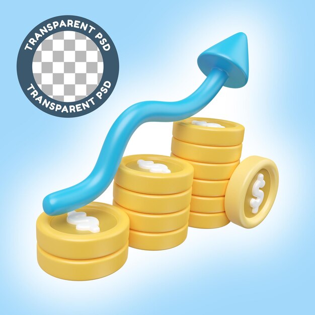 PSD icono de ilustración 3d de inflación