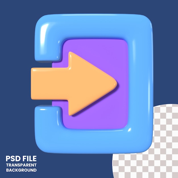 El icono de la ilustración 3d de inicio de sesión