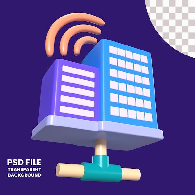 PSD icono de ilustración 3d del isp