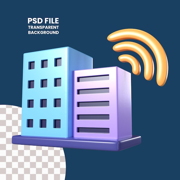 PSD icono de ilustración 3d del isp