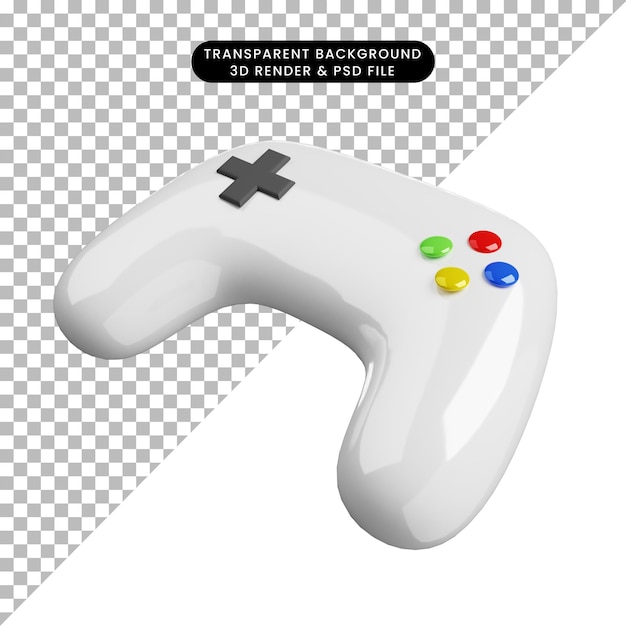 PSD icono de ilustración 3d del juego de controlador