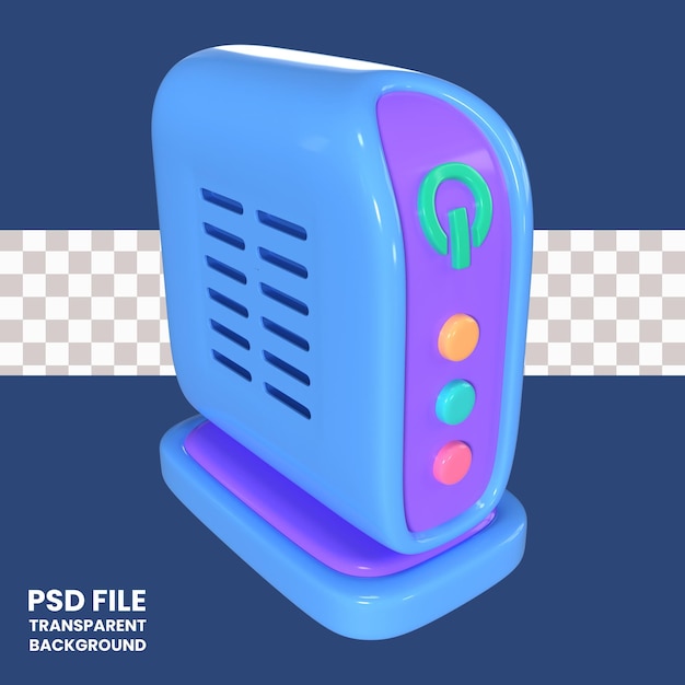 PSD icono de la ilustración 3d del módem