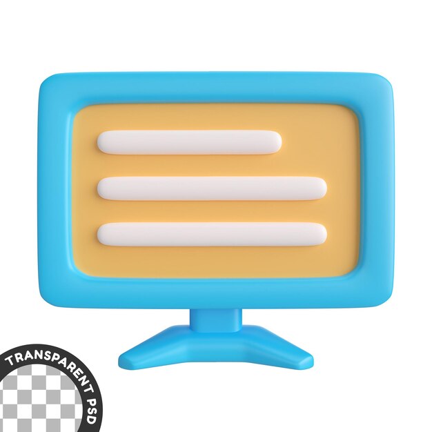 Icono de ilustración 3D del monitor LCD
