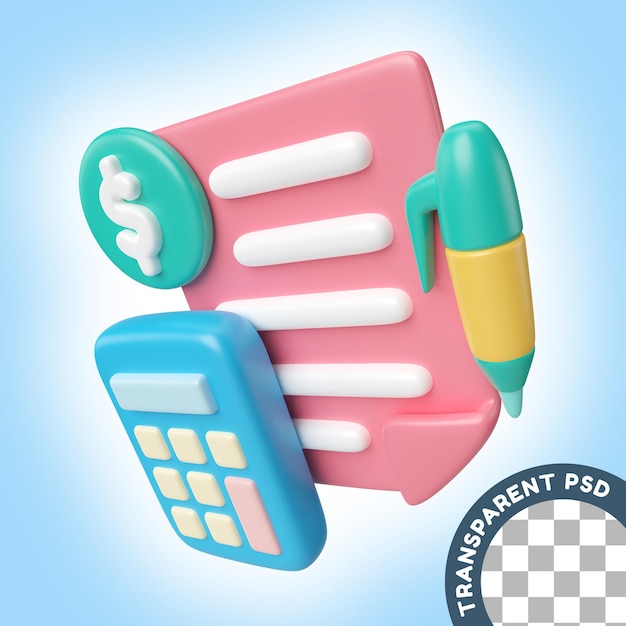 Icono de ilustración 3D de nómina