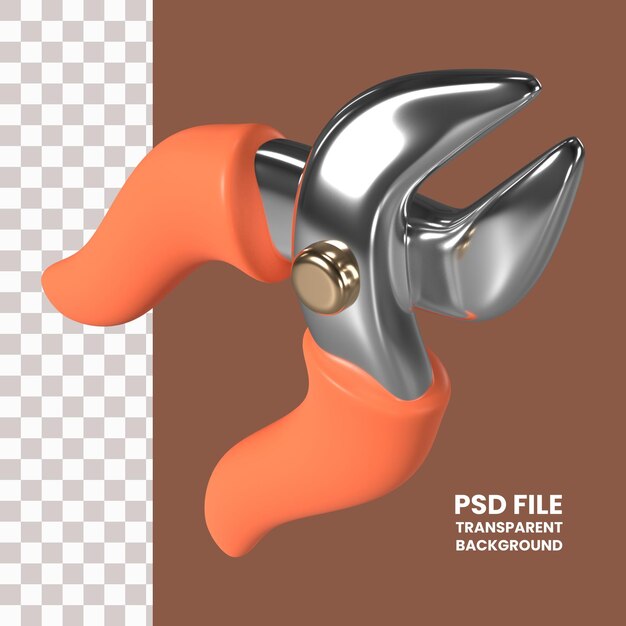 El icono de ilustración 3D de las pinzas de corte