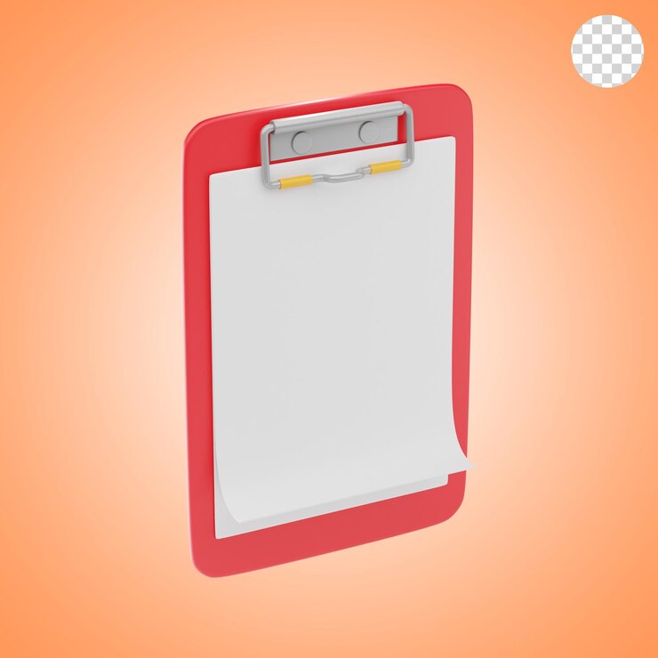 PSD icono y ilustración 3d del portapapeles