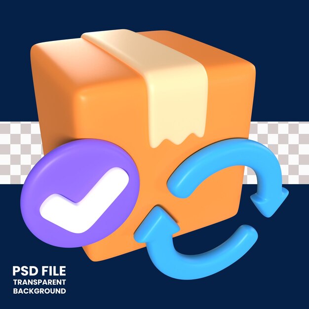 Icono de ilustración 3D de procesamiento de pedidos
