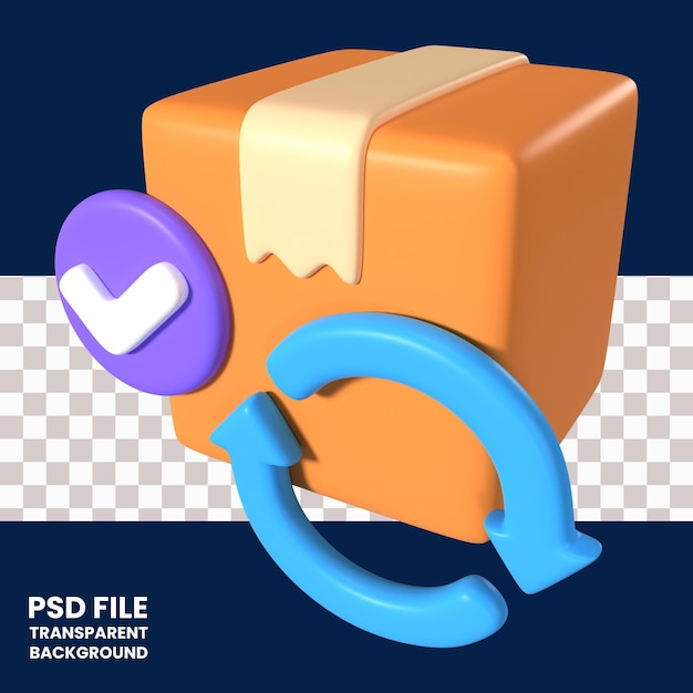 Icono de ilustración 3D de procesamiento de pedidos