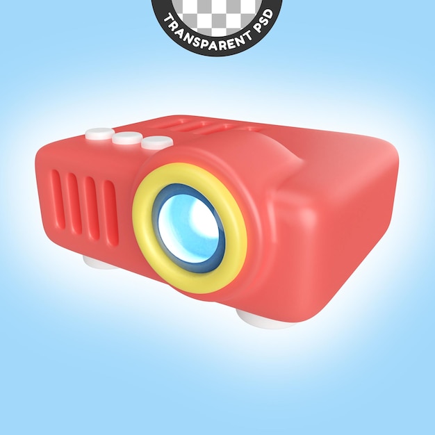 Icono de ilustración 3D del proyector