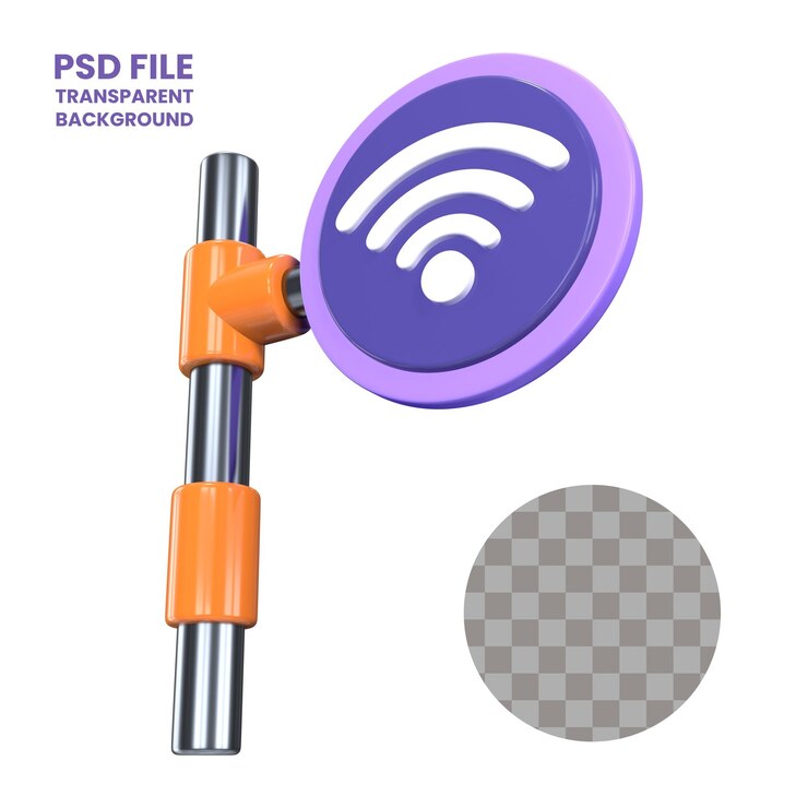 PSD ícono de ilustración 3d del punto de acceso wi-fi público