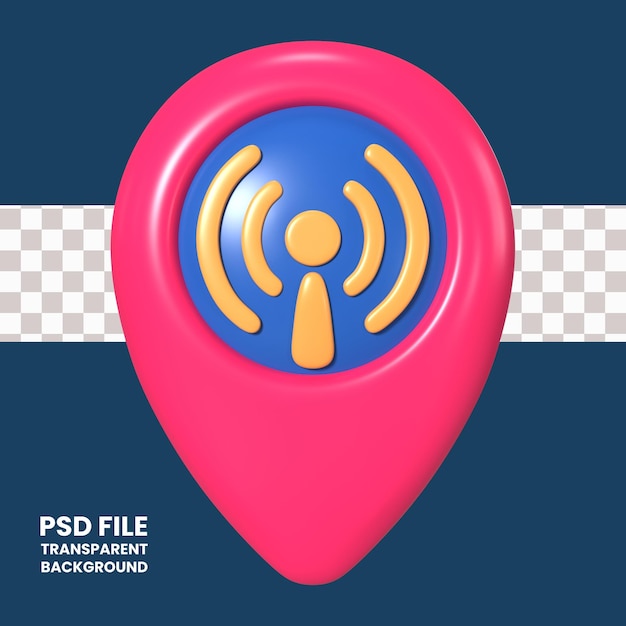 PSD icono de ilustración 3d de punto de acceso