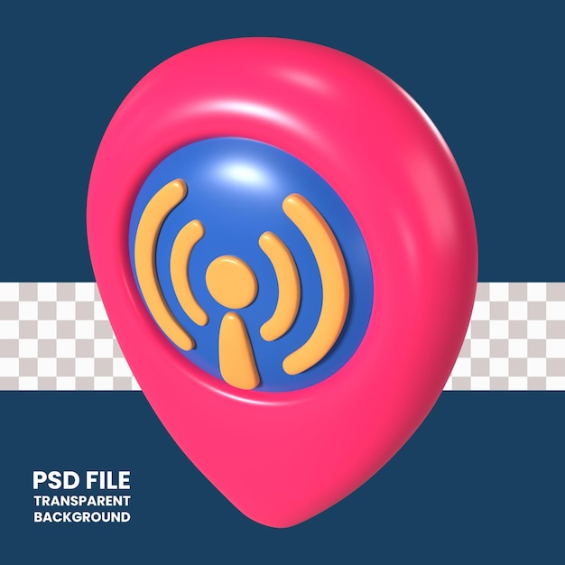 Icono de ilustración 3D de punto de acceso