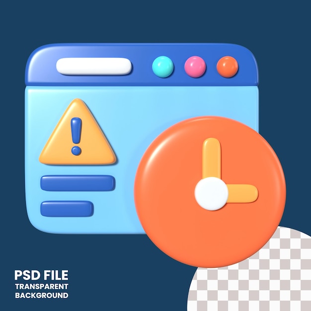 PSD icono de ilustración 3d de retraso