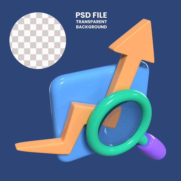 Icono de la ilustración 3d de seo