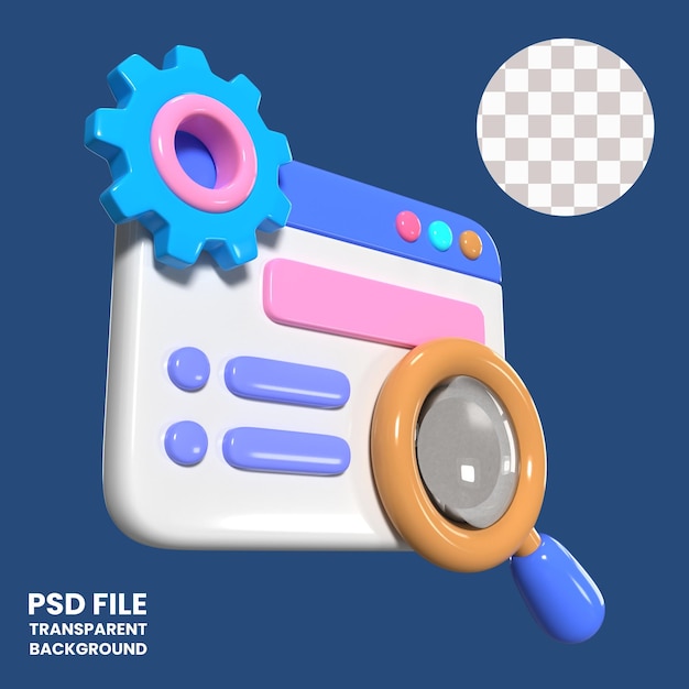 Icono de la ilustración 3D de SEO