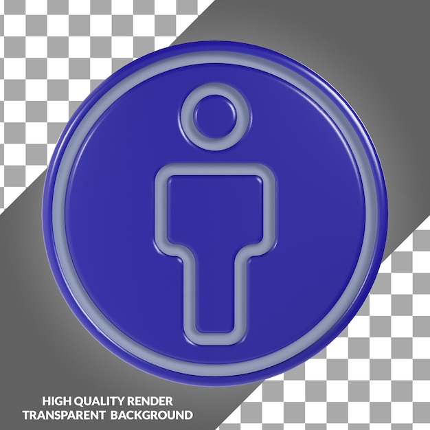 icono de ilustración 3d de signo de baño masculino