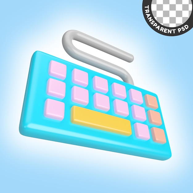 Icono de ilustración 3d de teclado