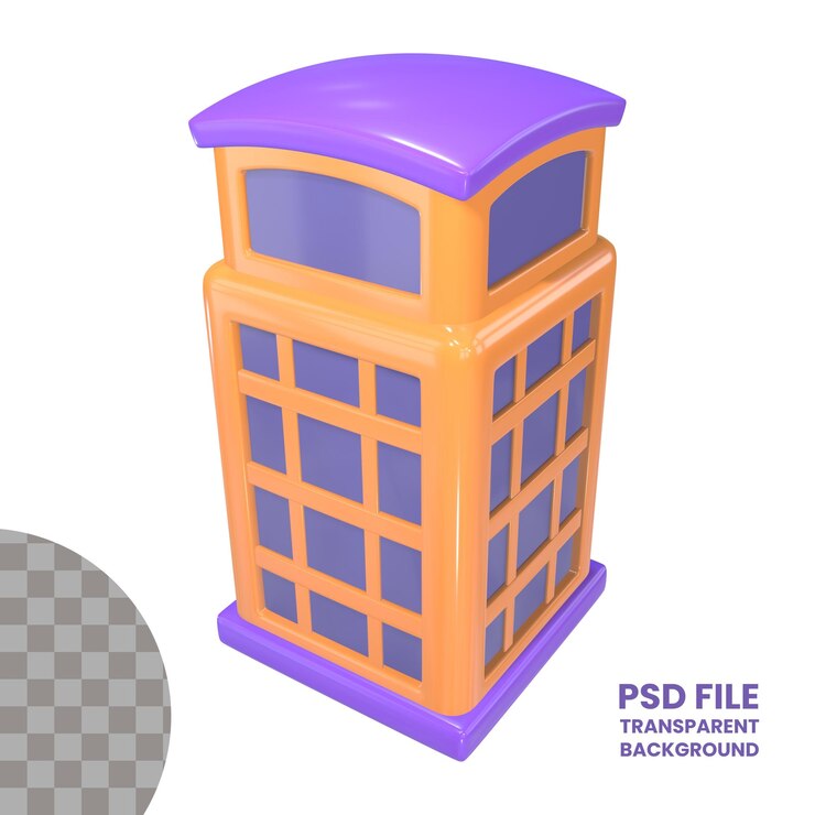 PSD icono de ilustración 3d del teléfono público
