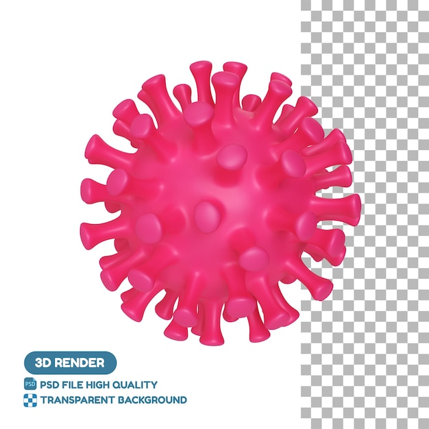 PSD icono de ilustración 3d de virus