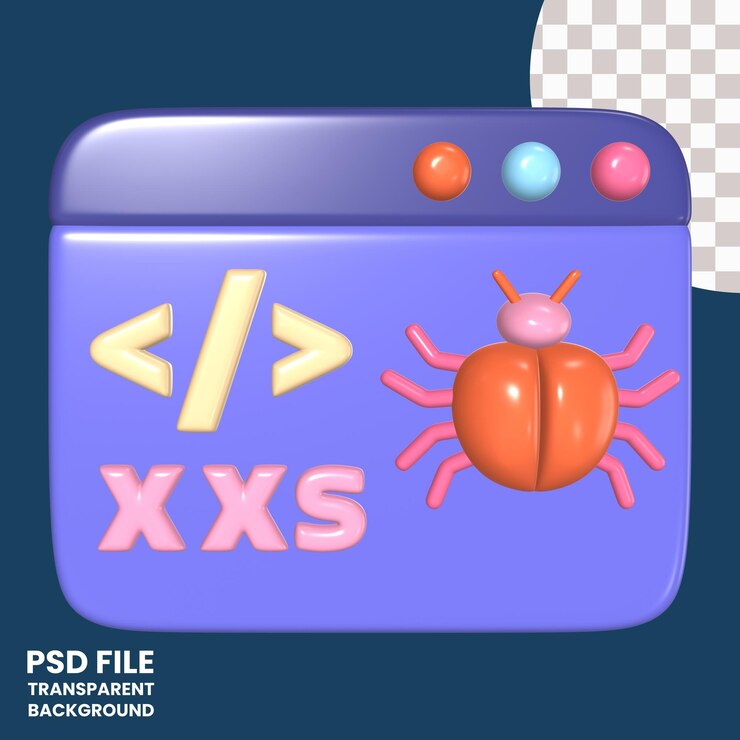 PSD icono de la ilustración 3d xss