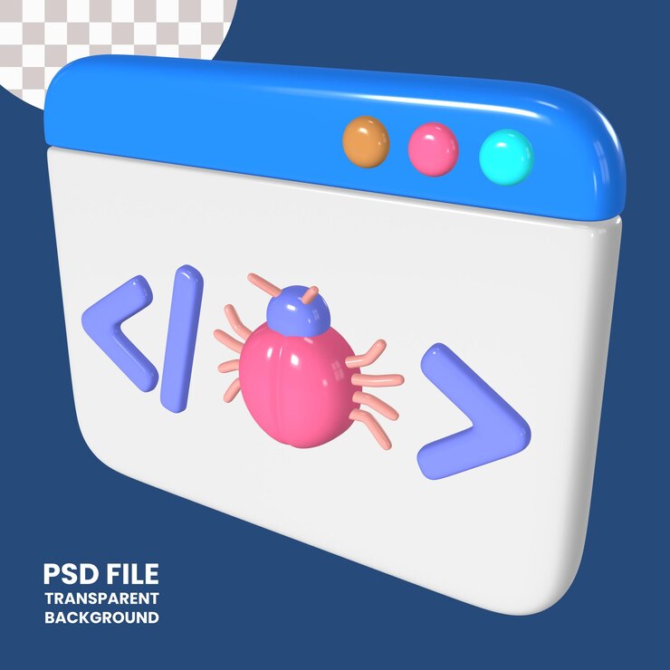 PSD icono de la ilustración 3d xss