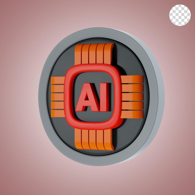 icono y ilustración de un chip 3D
