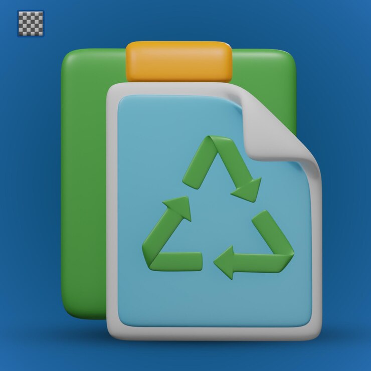 PSD el icono de la ilustración de dibujos animados del día de la tierra del amor reciclaje de papel