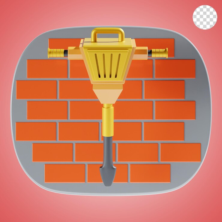 PSD icono y ilustración de jack hammer 3d