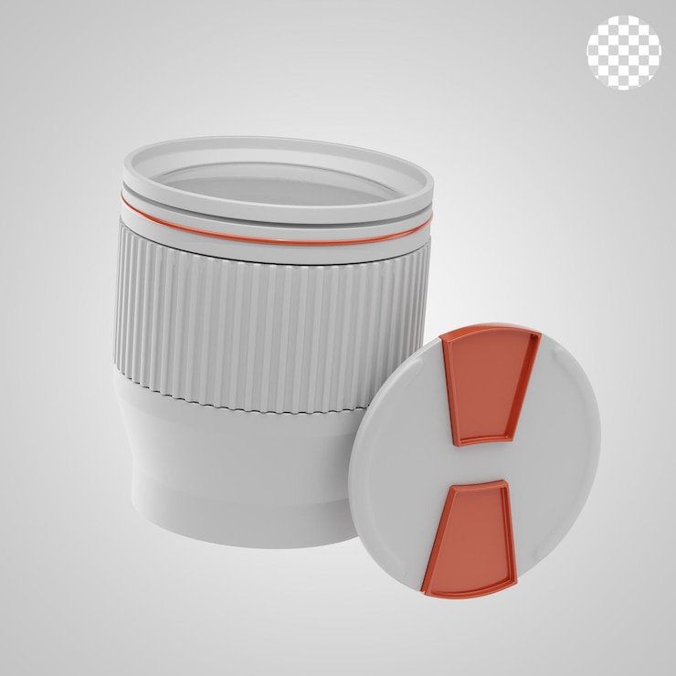 PSD icono y ilustración de la lente de la cámara 3d