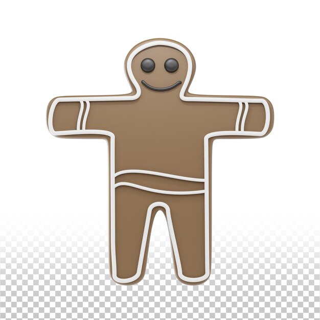 icono y ilustración de pan de jengibre 3D