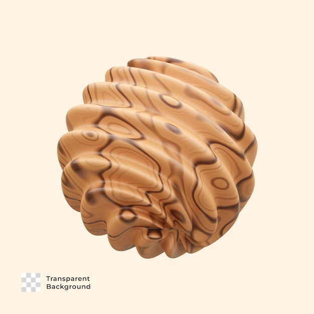 Icono de ilustración de render 3d de madera de forma abstracta