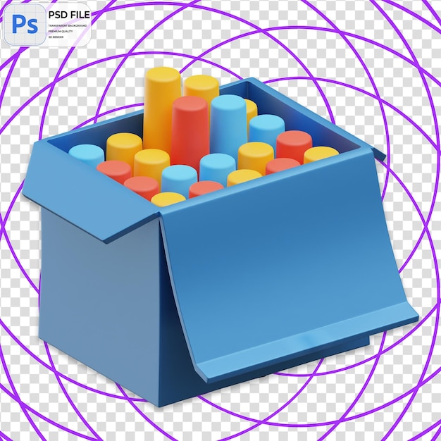 PSD icono de ilustración de renderización 3d con tiza png aislado