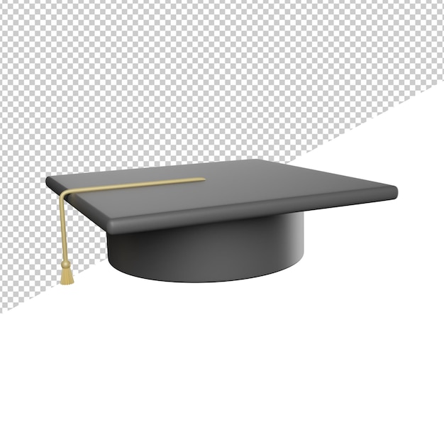 Icono de ilustración de renderizado 3d de vista lateral de toga de graduación con fondo transparente