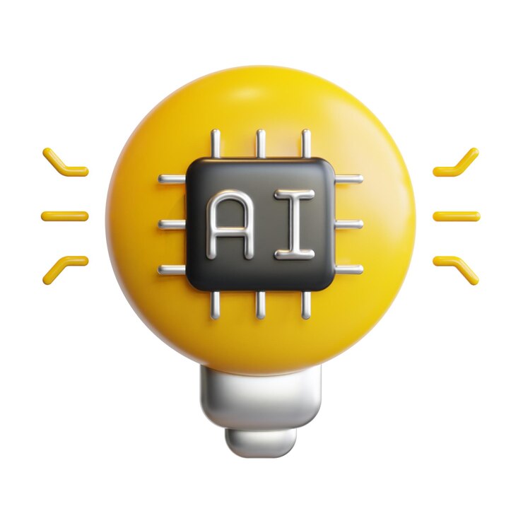 PSD icono de ilustración de renderizado de alta calidad del concepto de inteligencia artificial de idea 3d
