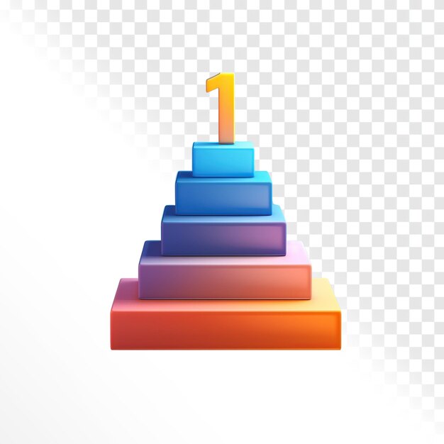 Icono de ilustración simple en 3D como símbolo para la tabla de clasificación