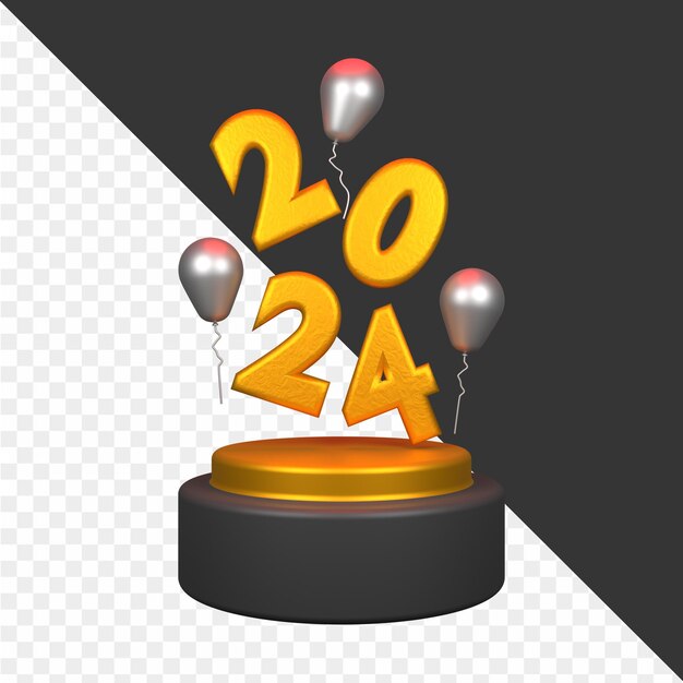 El icono de las ilustraciones del año nuevo en 3D