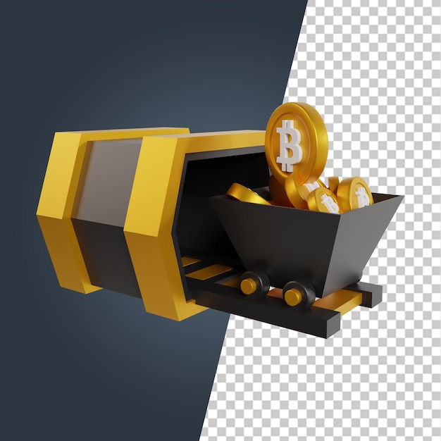 Icono de imágenes prediseñadas de procesamiento 3d de minería de bitcoin