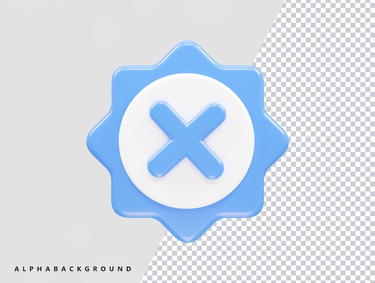 PSD icono incorrecto 3d render ilustración vectorial