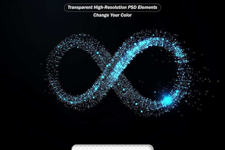 PSD el icono infinito de líneas y triángulos señala la conexión de la red en fondo azul