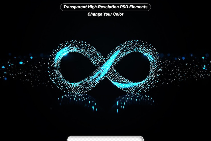 PSD el icono infinito de líneas y triángulos señala la conexión de la red en fondo azul