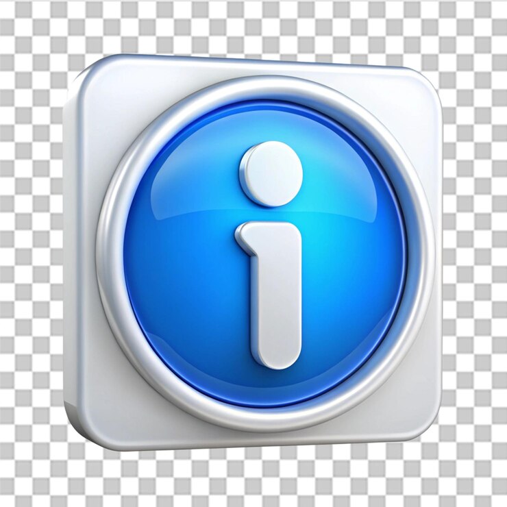 PSD ícono de información 3d aislado sobre un fondo transparente