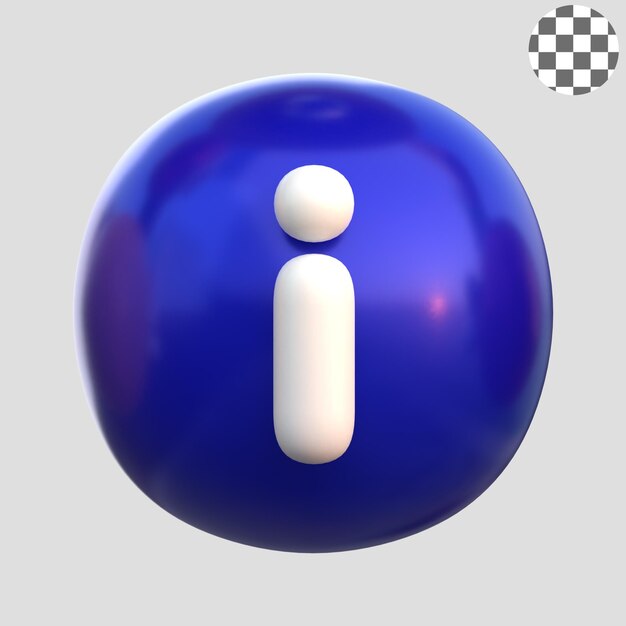 Icono de información 3D azul