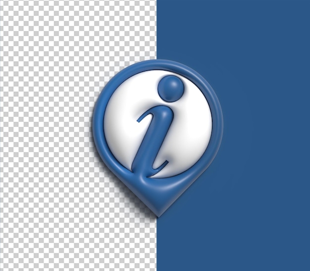 Icono de información 3D Elemento de diseño Archivo Psd transparente