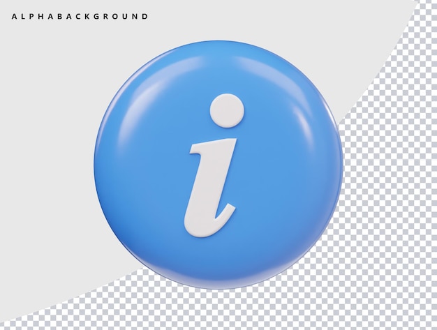 Icono de información 3d render ilustración