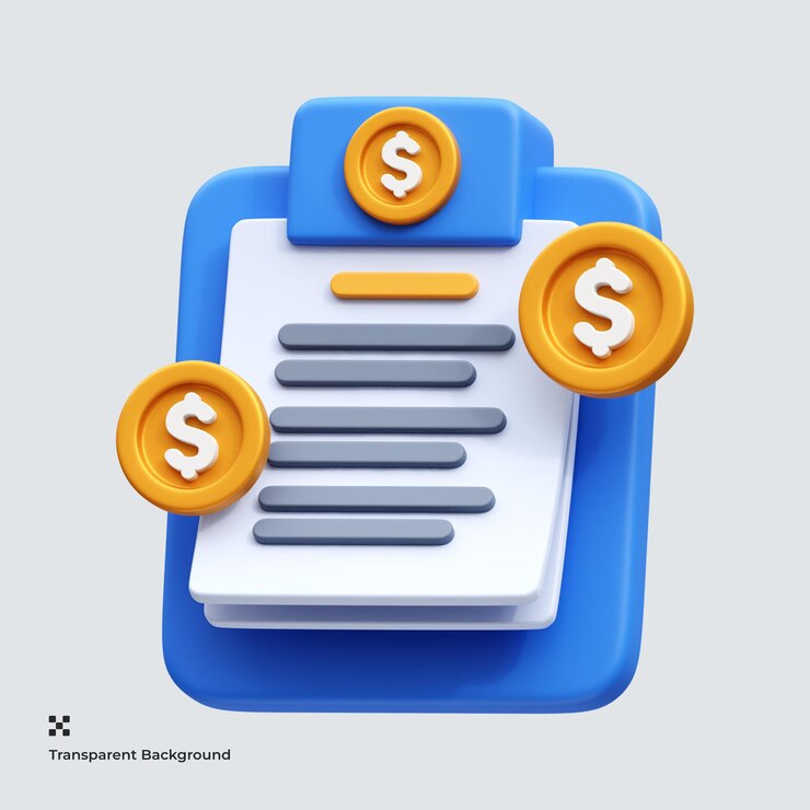 PSD icono de informe de pago en 3d